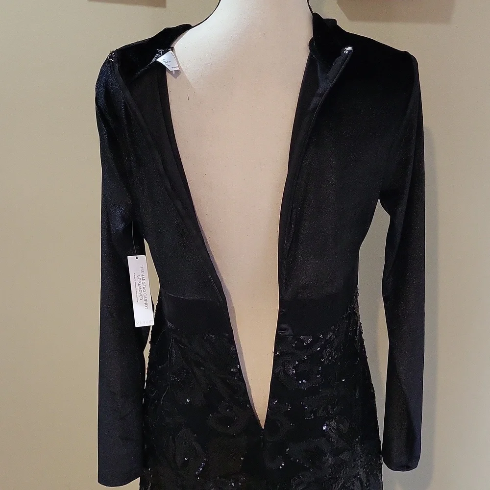 VENUS Black Fit and Flare Cocktail Dress